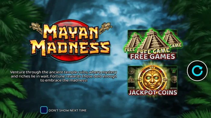 Mayan Madness - menu principal com tema Maia